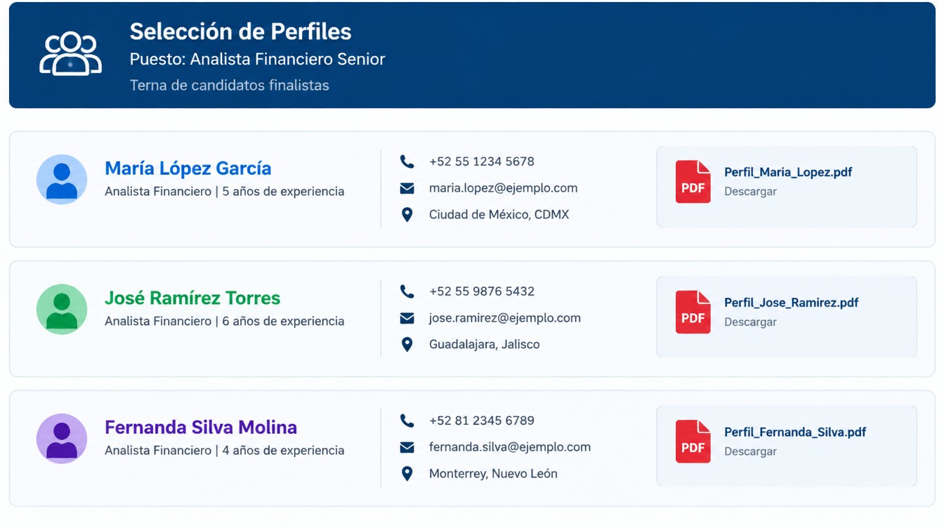 Arme la terna y contrate
